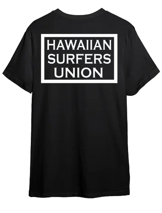 Hawaiian Surfers Union short Sleeve Shirt is a code of arms for surfing elite
