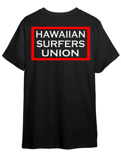 Hawaiian Surfers Union short Sleeve Shirt is a code of arms for surfing elite